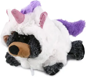 DolliBu Lying Black Bear Unicorn Plush Stuffed Animal Toy - Super Soft Teddy Bear Dress Up with Removable Plush Unicorn Outfit, Cute Fantasy Wildlife Gift - 9 Inches