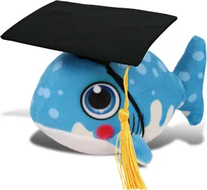 DolliBu Plush Buddies Shark - Graduation Gift Stuff Animal Plush Toys with Cap with Tassel Outfit with Personalization - 6 Inches