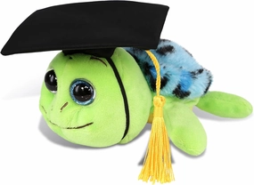 DolliBu Big Eye Blue Shell Sea Turtle Graduation Plush - Soft Plush Graduation Stuffed Animal Dress Up with Graduation Cap Tassel Outfit - Gift with Personalization - 6 Inch
