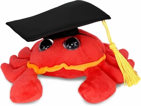 DolliBu Big Eye Red Crab Graduation Plush Toy - Super Soft Plush Graduation Stuffed Animal Dress Up with Graduation Cap Tassel Outfit - Gift with Personalization - 6 Inches