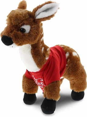 DolliBu I Love You Valentine Plush Standing Deer Large - Cute Stuffed Animal with Red Shirt and Name Personalization Gift for Valentines Day, Birthday, Anniversary - 12.5 Inches