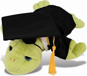 DolliBu Rainbow Green Sea Turtle Graduation Plush Toy - Super Soft Plush Graduation Stuffed Animal Dress Up Gown, Cap with Tassel Outfit - Congratulatory Graduation Gift with Personalization - 10 Inch