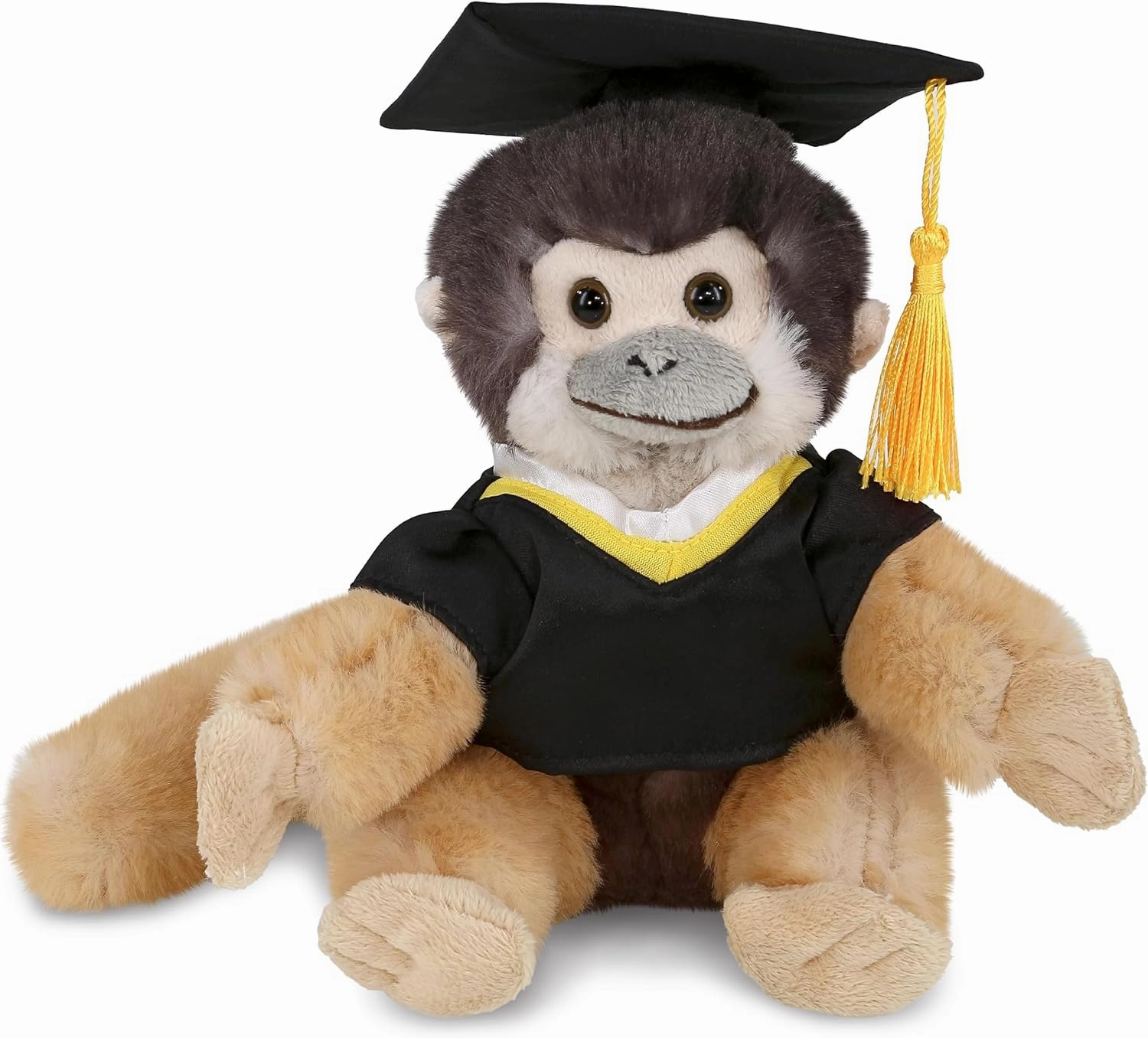 DolliBu Squirrel Monkey Graduation Plush Toy - Soft Huggable Graduation Stuffed Animal Dress Up Gown and Cap with Tassel Outfit with Personalization - 6.5 Inches