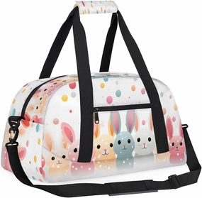 Doodle Bunny Kids Overnighter Duffel Bags for Boys, Carry-On Size Sports Gym Bag with Front Zipper Pocket for School Practice or Overnight Travel Weekender Sleepover Tote Bag