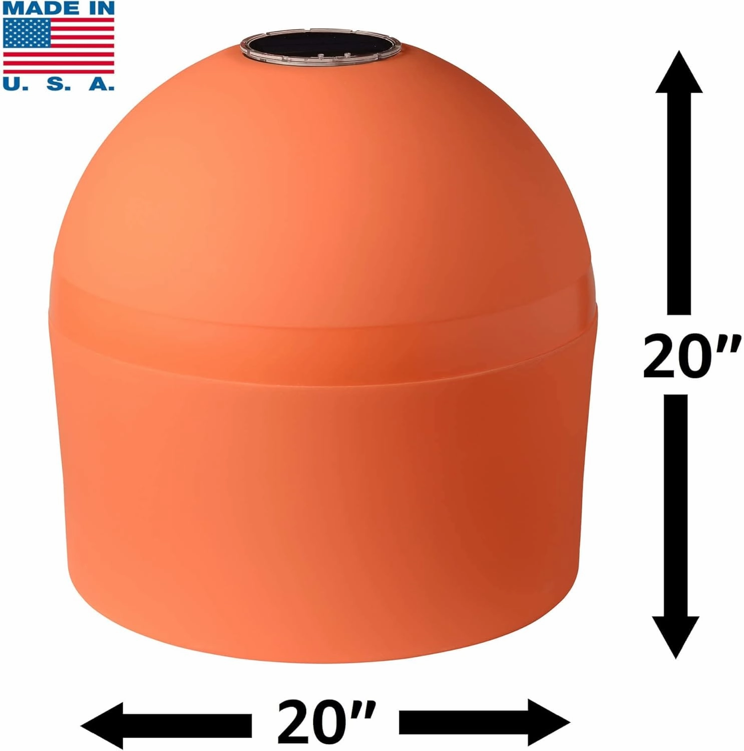 Dunn-Rite Solar Powered LED Nighttime Illuminating Full-Size Marker Buoy (Orange)