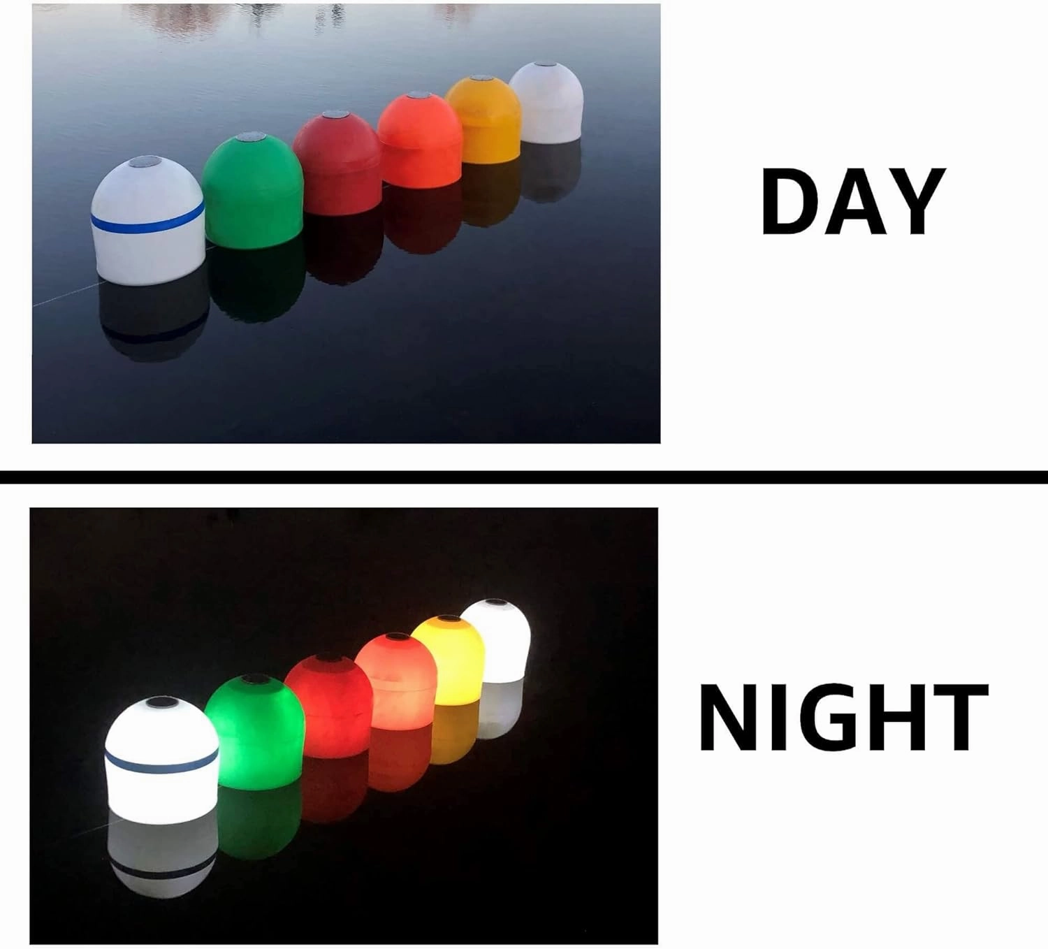 Dunn-Rite Solar Powered LED Nighttime Illuminating Full-Size Marker Buoy (Red)