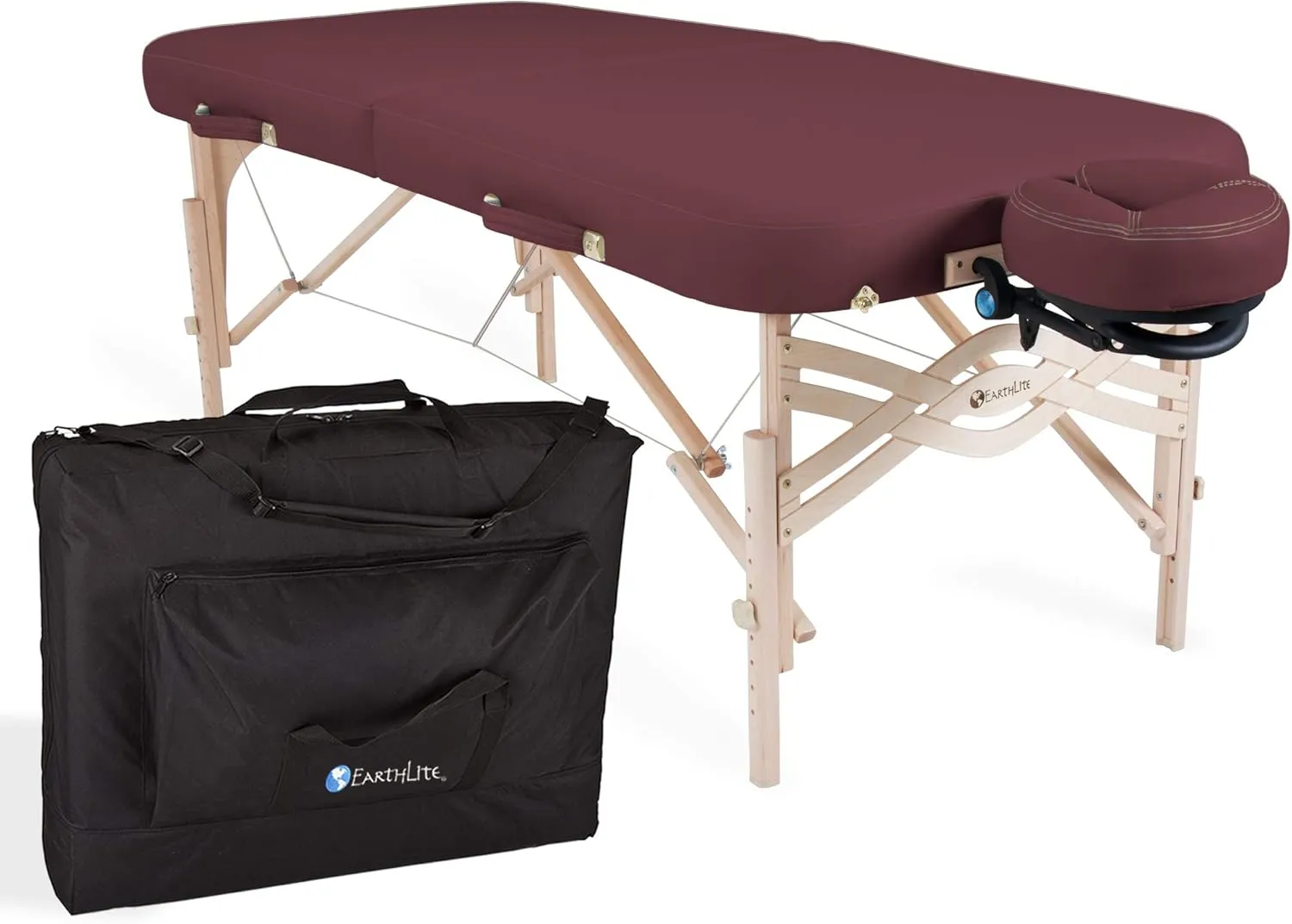 EARTHLITE Premium Portable Massage Table Package SPIRIT - Spa-Level Comfort, Deluxe Cushioning incl. Flex-Rest Face Cradle & Strata Face Pillow, Carry Case (30/32” x 73”) - Made in USA