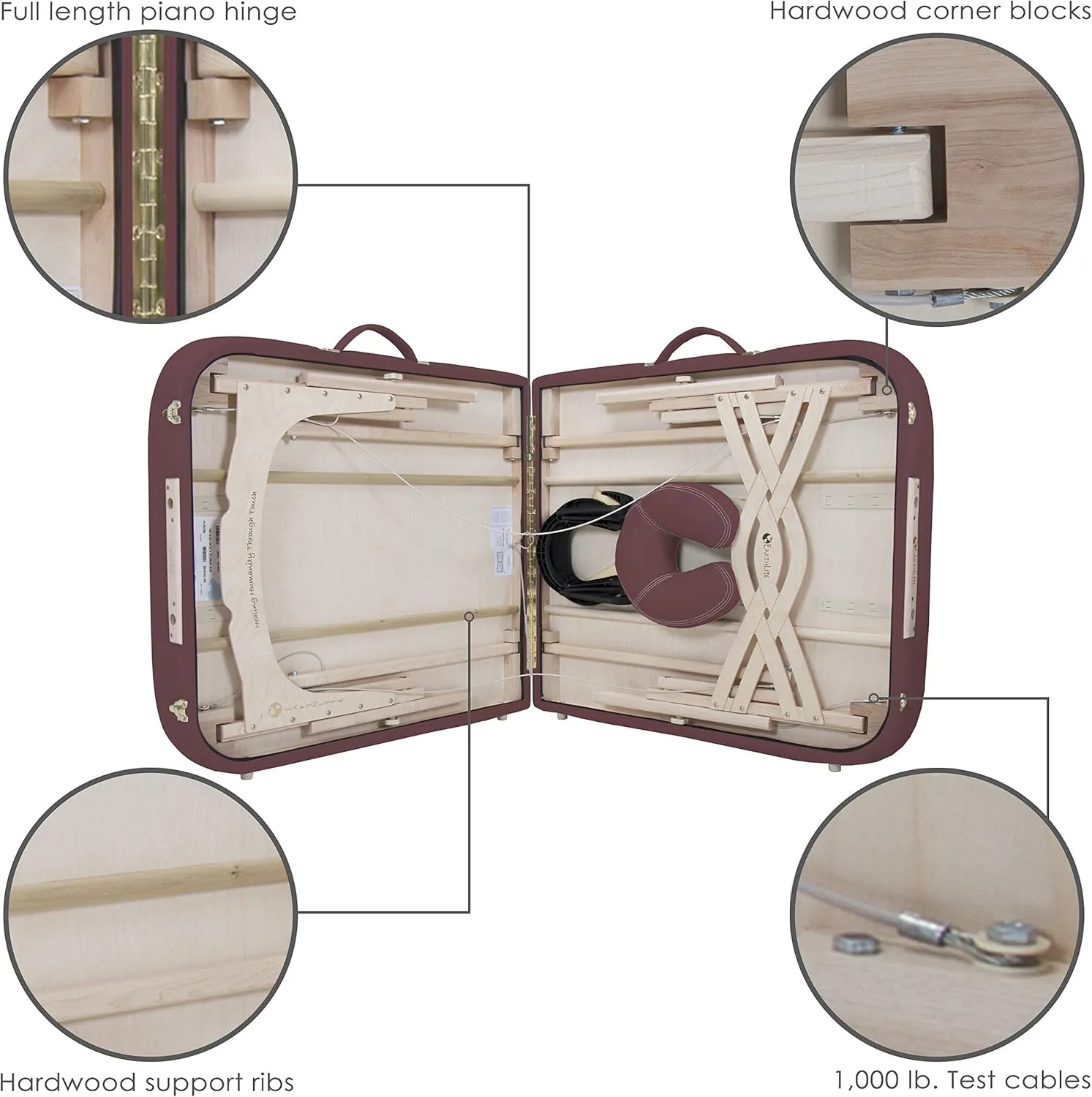 EARTHLITE Premium Portable Massage Table Package SPIRIT - Spa-Level Comfort, Deluxe Cushioning incl. Flex-Rest Face Cradle & Strata Face Pillow, Carry Case (30/32” x 73”) - Made in USA