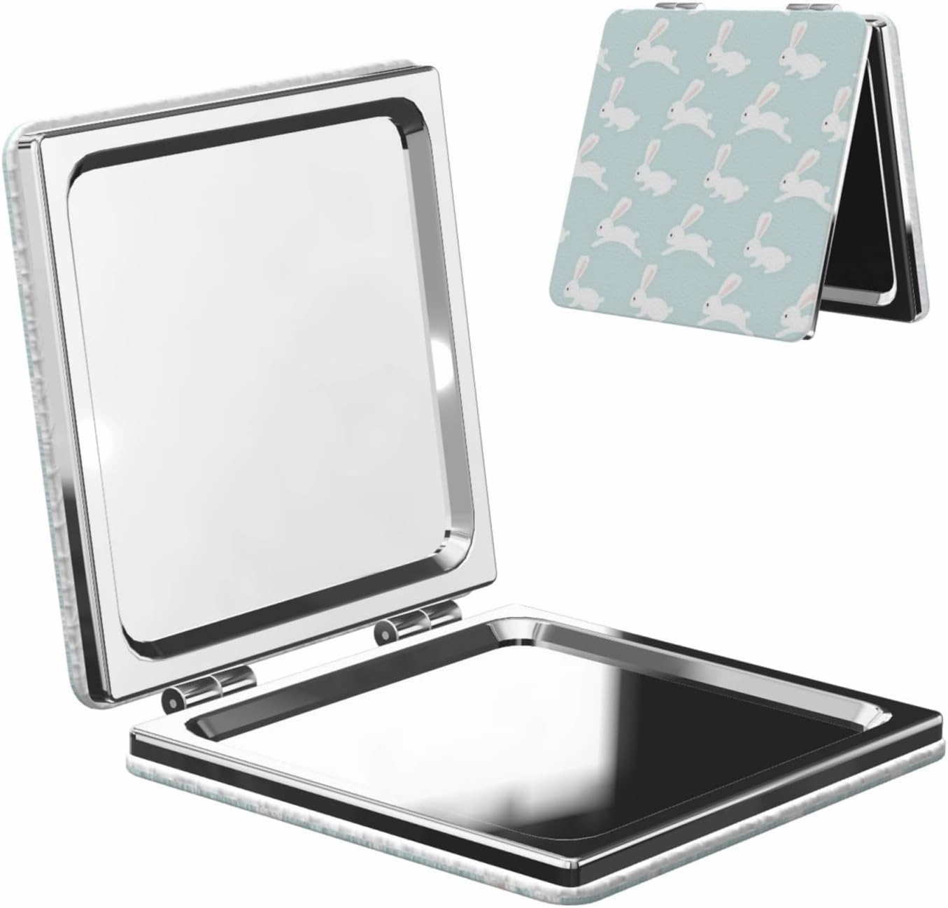 Easter Bunny Rabbit Small Makeup Mirror Portable Travel Cosmetic Mirror Folding Small Pocket Mirror