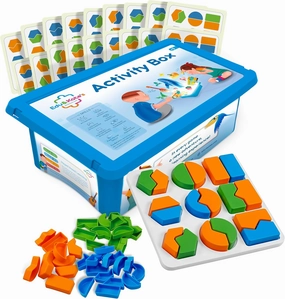 Edu&Kate’s Shape Puzzles for Kids - Montessori Shape Matching Game - 54 Puzzles, 3 Boards, 9 Challenge Cards   Activity Box - Autism & Early Learning Educational Sorters - Stage 4