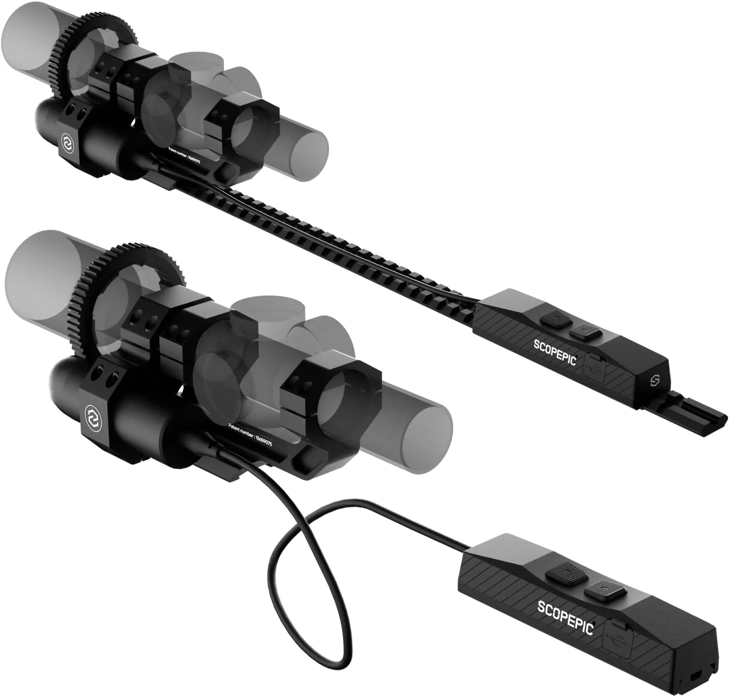 Electric MOLK Picatinny Riflescope Mounts, Smart LPVOs Fast Zooming System 30MM/34MM, Electronic LVPO Tactical Rifle Scope Mounting System, Compatible with Tango-MSR & Strike Eagle