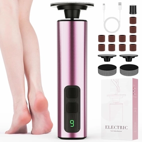 Electric Foot Callus Remover, 2in1 Rechargeable Foot File Callus Remover for Feet, 9 Speeds Foot Scrubber Dead Skin Pedicure Tools for Feet Heel Scraper for Cracked Heels with Sandpaper Discs