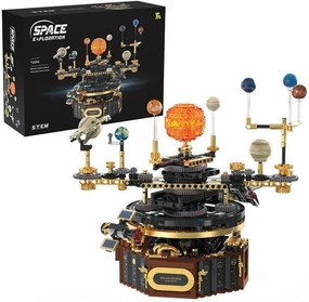 Electric Solar System Planetary Instrument Building Blocks,Space Exploration Series with LED,Rotatable Educational Toys for Science Experiments(1098 Pcs)