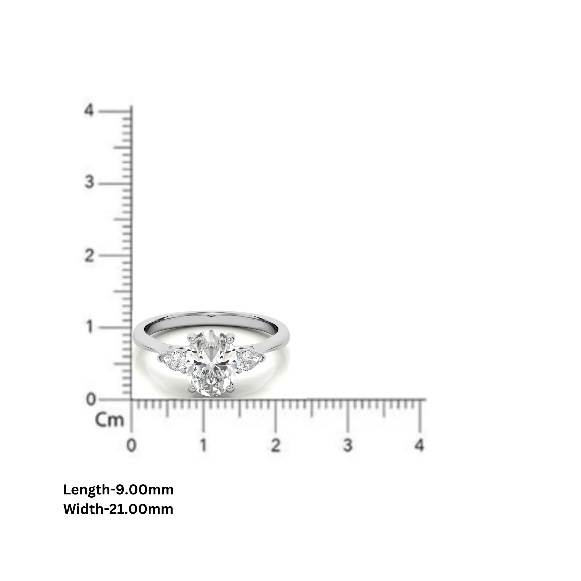 Elegant Classic Sterling Silver Adjustable Oval-Cut Three-Stone Yellow Gold Ring for Women