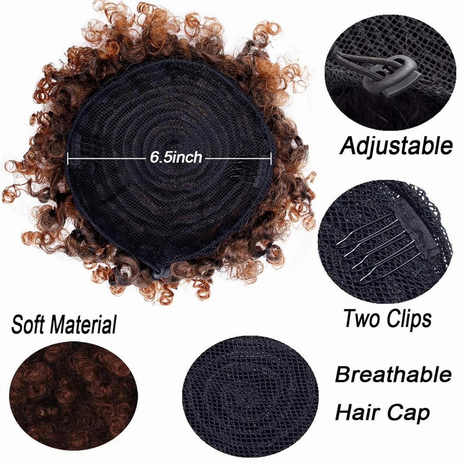 ENGENDER Hair Bun Women's Synthetic Hair Bun Afro Curly Shaggy Ponytail Extensions with Drawstring Shaggy Bun for Black Women Hair Piece(07)