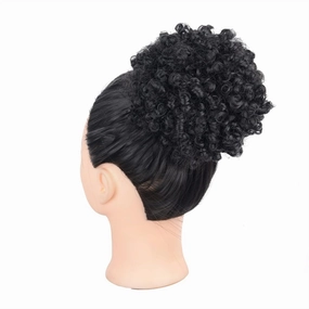 ENGENDER Hair Bun Women's Synthetic Hair Bun Afro Curly Shaggy Ponytail Extensions with Drawstring Shaggy Bun for Black Women Hair Piece(07)