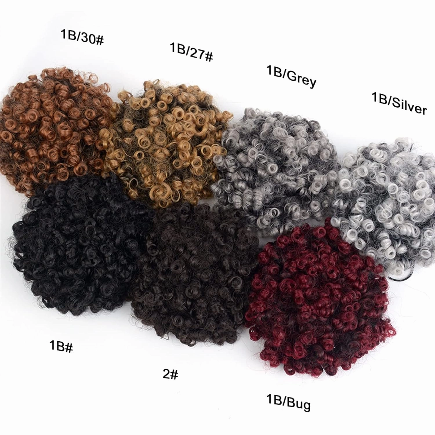 ENGENDER Hair Bun Women's Synthetic Hair Bun Afro Curly Shaggy Ponytail Extensions with Drawstring Shaggy Bun for Black Women Hair Piece(07)