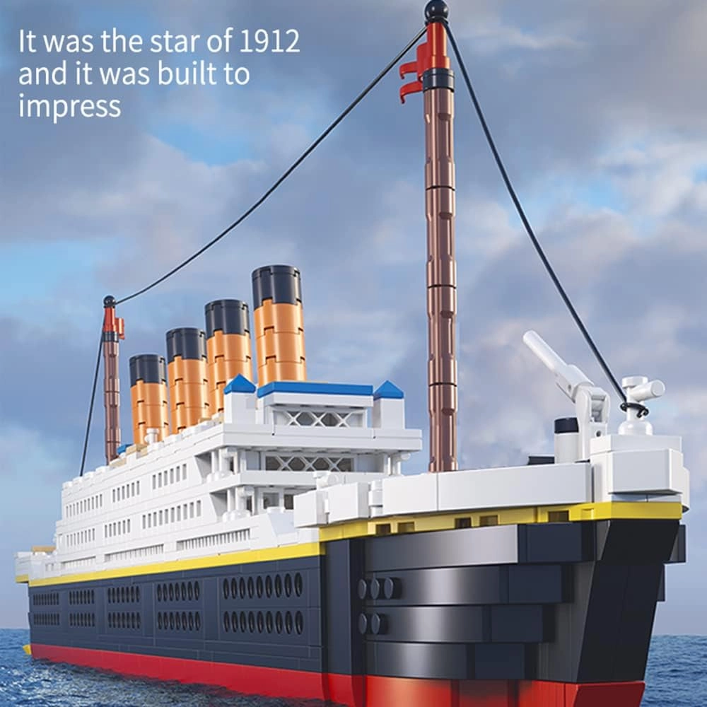 ENHANA Micro Mini Blocks Titanic Building Block Set Titanic Cruise Ship Model Building Kit Boat Bricks for Adults DIY Educational Toys Gifts for Kids Age of 6-12 Years 1288 Pieces