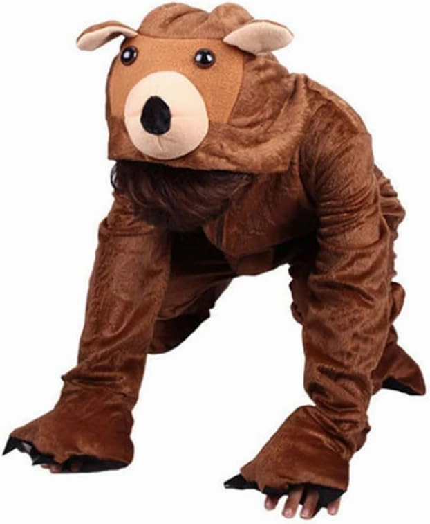 EraSpooky Kids Brown Bear Hooded Costume Halloween Cute Animals Fancy Dress