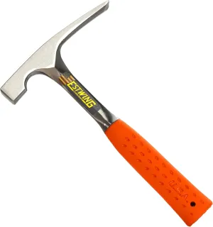 ESTWING Bricklayer's/Mason's Hammer - 20 oz Hi-Vis Masonry Tool with Forged Steel Construction & Shock Reduction Grip - EO-20BL