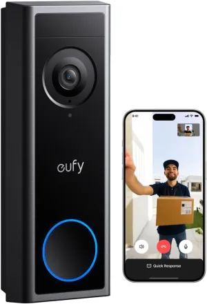 eufy Video Doorbell C31, 2K FHD, Dual Power Options, Live Video Call, Easy Installation, Quick-Release Battery, 24/7 Recording, Human and Motion Detection, HomeBase S380 Compatible, No Monthly Fee