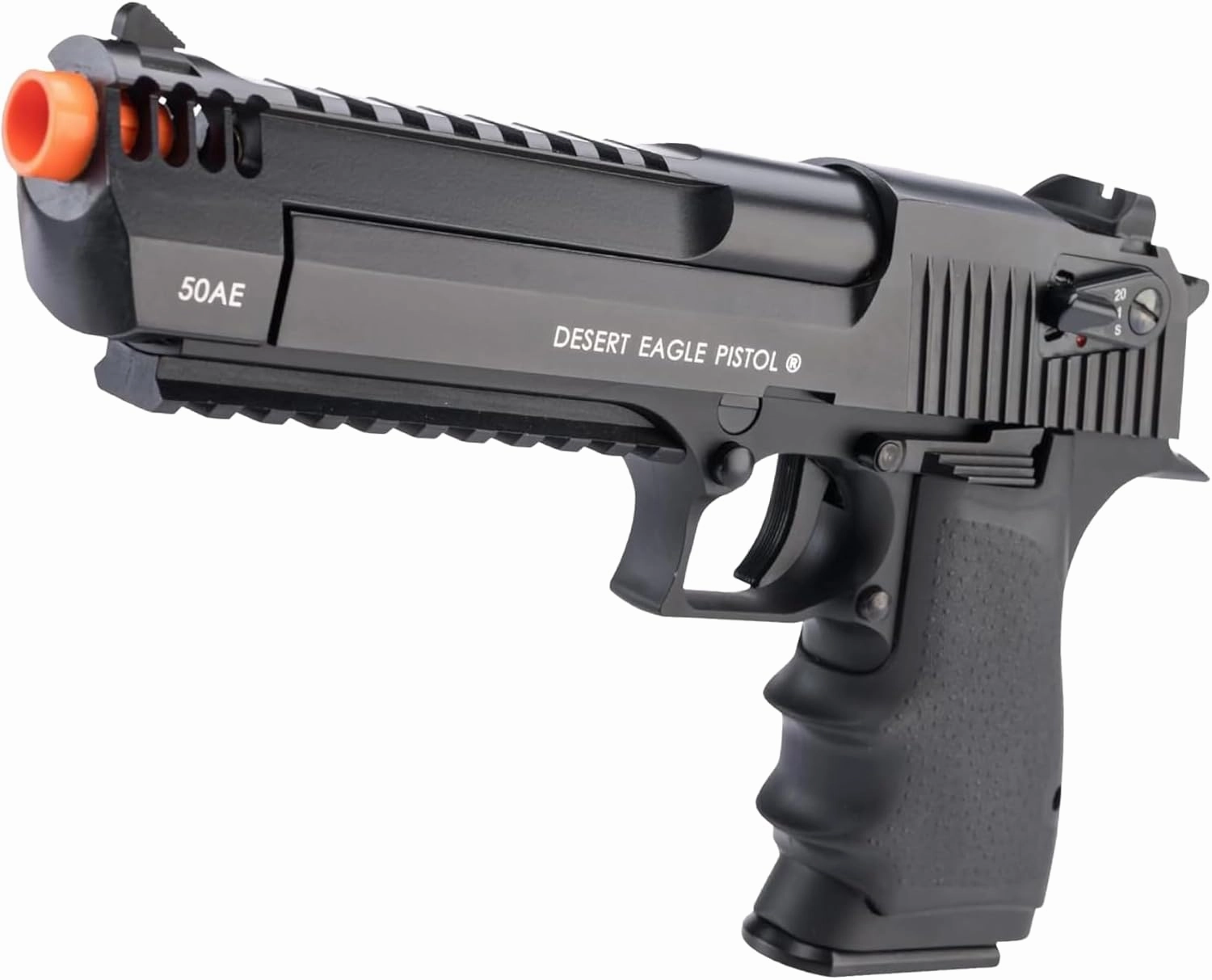 Evike Airsoft - Magnum Research Licensed Semi/Full Auto Metal Airsoft DE L6 CO2 Gas Blowback Airsoft Pistol by KWC (Color: Black)