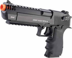 Evike Airsoft - Magnum Research Licensed Semi/Full Auto Metal Airsoft DE L6 CO2 Gas Blowback Airsoft Pistol by KWC (Color: Black)