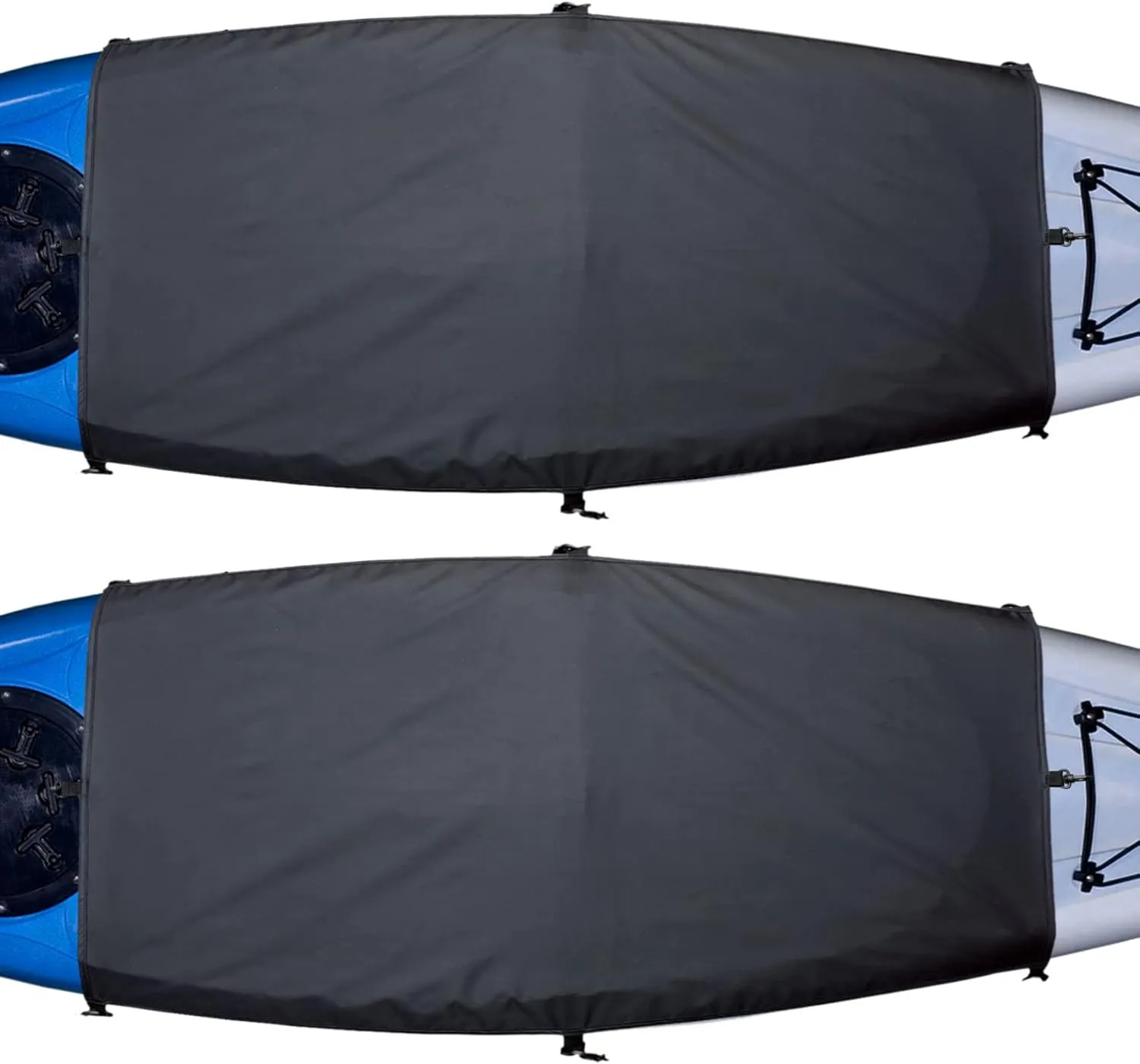 Explore Land Universal Kayak Cockpit Drape Waterproof Seal Cockpit Cover for Indoor and Outdoor 2 Pack - Large 60 x 29 inch, Black