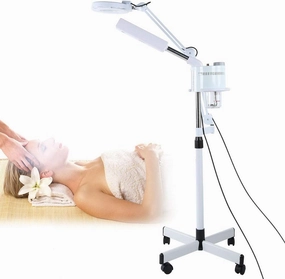 Facial Steamer with LED Light 3in1 Ionic Hot Mist for Face Moisturizing and Pore Cleaning, Operate Conveniently, Advanced Nanotechnology for Skin, Suitable for All Skin Types