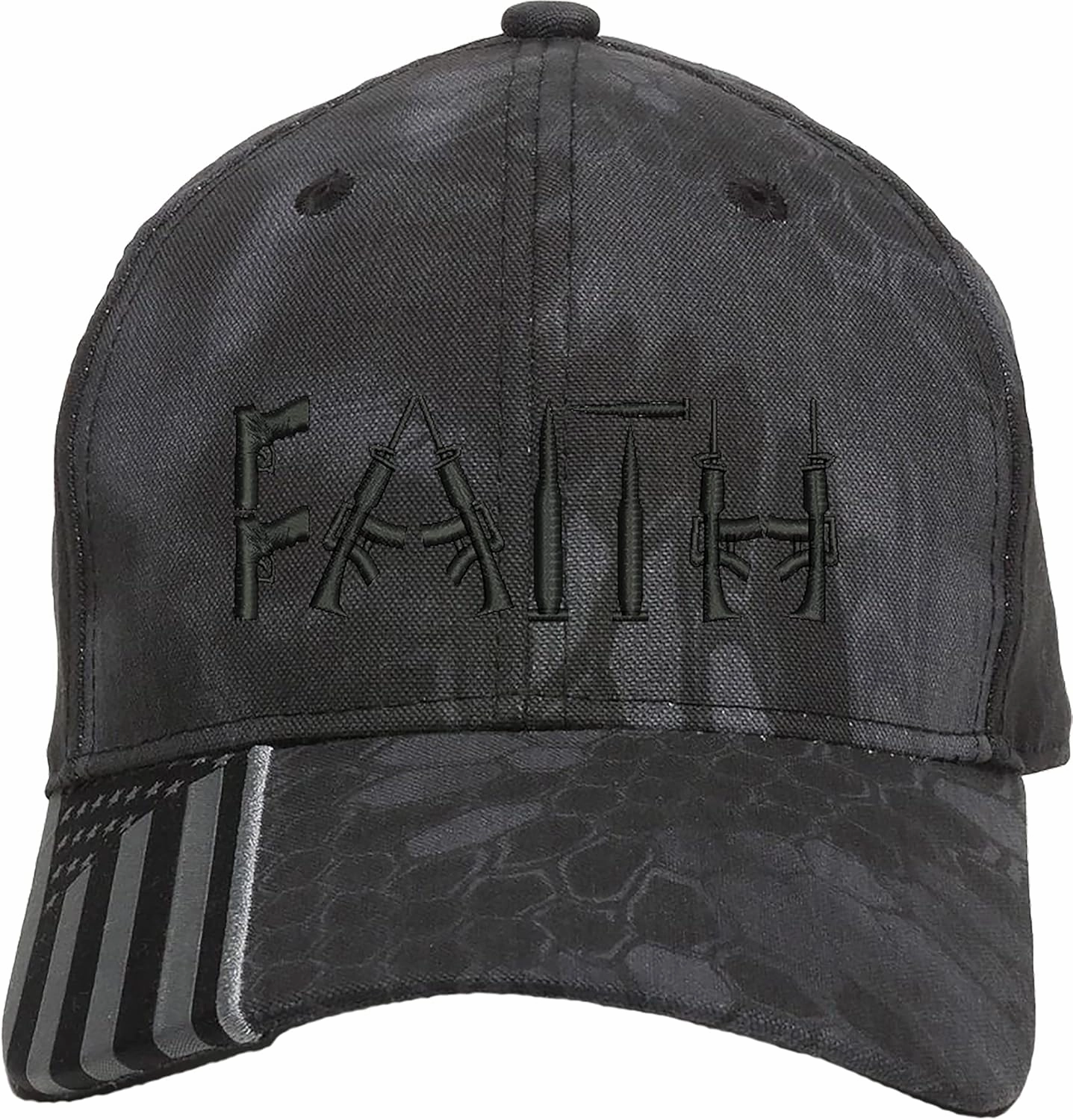 Faith Guns 2nd Amendment Embroidered Structured Adjustable One Size Fits All US Flag on Bill Hat