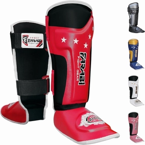 Farabi Sports Shin Instep Kids Junior MMA Kick Boxing Shin Guard Training Shin Protector Guards
