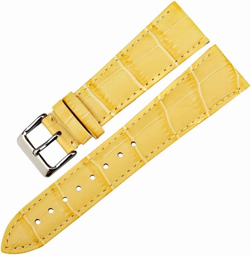 Fashion Watchbands Genuine Leather Watch Strap 12mm-22mm for Women Watch Band for Watch Bracelet(White-Dinosaur Doodle4,18mm)