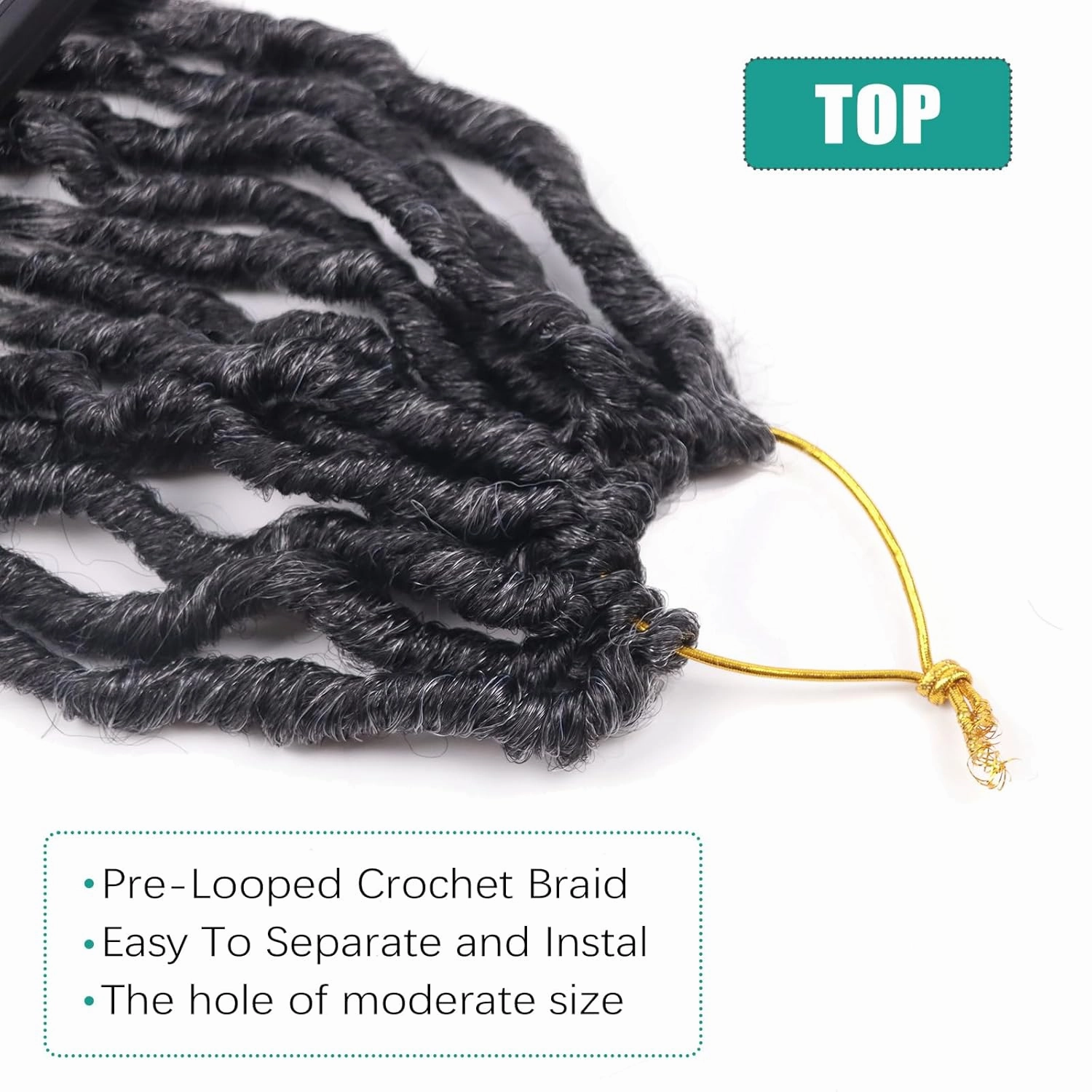 Faux Locs Crochet Hair With Curly Ends 18 Inch Soft Loc Pre looped Goddess Locs Crochet Hair Deep Wave Crochet Braids for Black Women (18 Inch/Pack of 8, 1B/Gray/White)