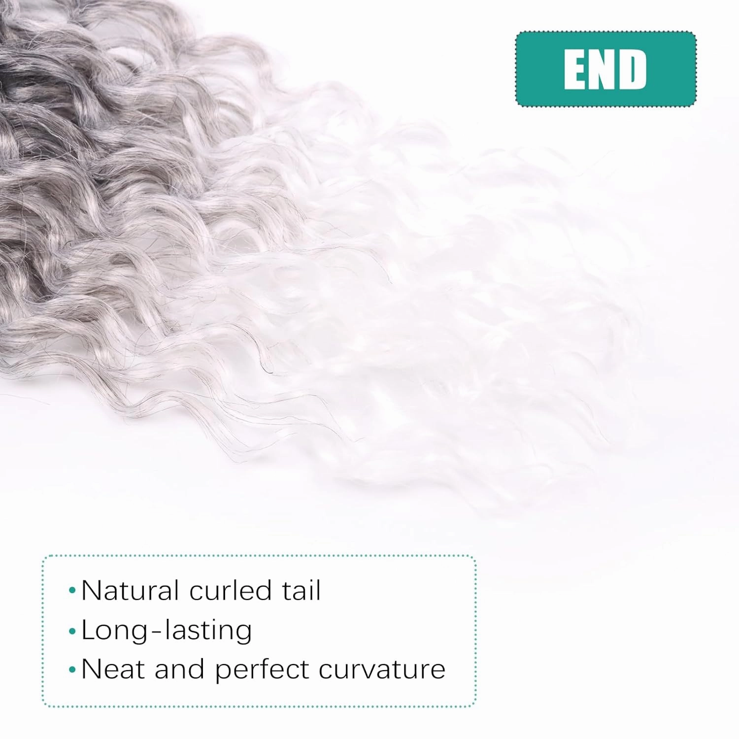 Faux Locs Crochet Hair With Curly Ends 18 Inch Soft Loc Pre looped Goddess Locs Crochet Hair Deep Wave Crochet Braids for Black Women (18 Inch/Pack of 8, 1B/Gray/White)