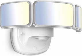 Feit Electric Dusk to Dawn Hardwired LED White Security Floodlight, 5000 Lumens, 3CCT Adjustable Color Temperature Flood Light, 3 Head, 3000K, 4000K, 5000K, LED Outdoor Lights, S10.5TFL/3CCT/DD/WH