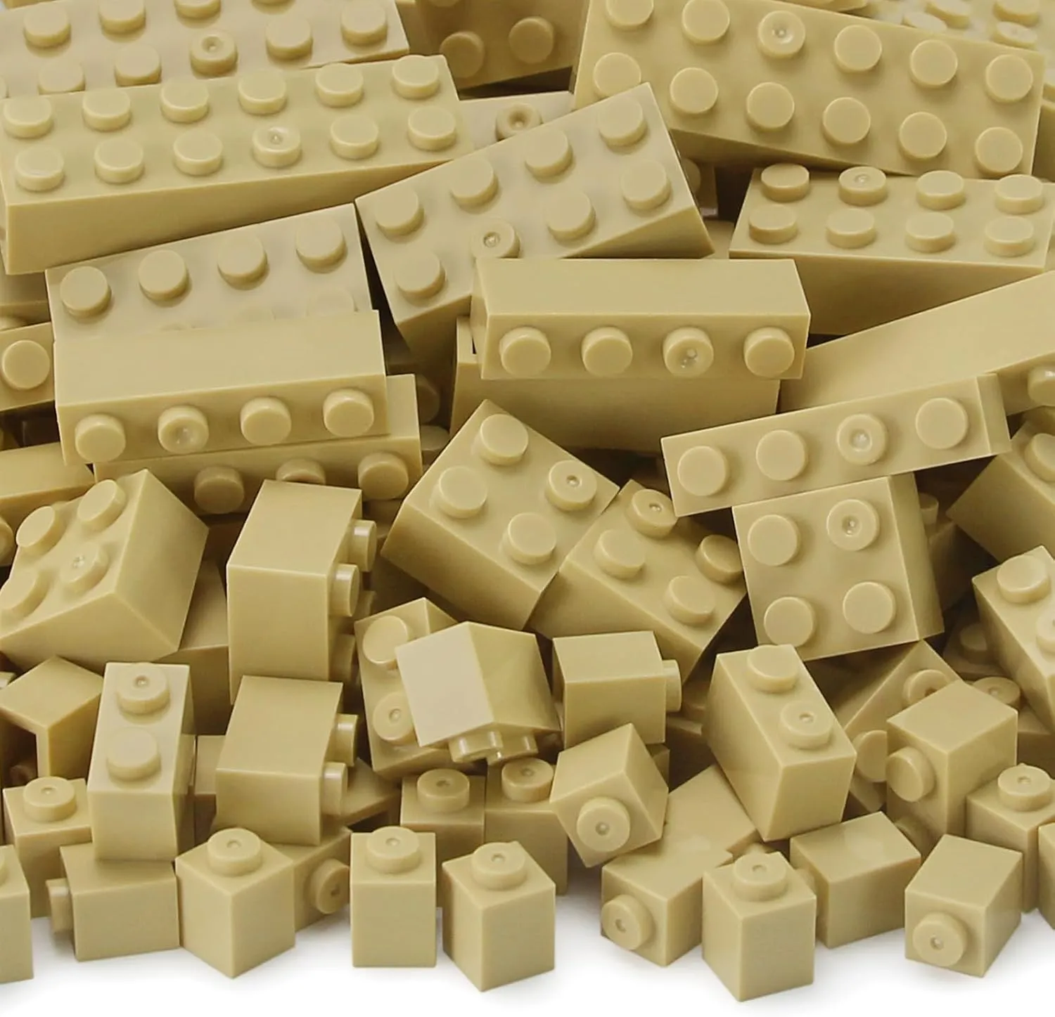 Feleph 310 Pieces Tan Bulk Bricks Sand Classic Building Creative Play Blocks Set Parts Toy Accessories Compatible with Major Brick Brands