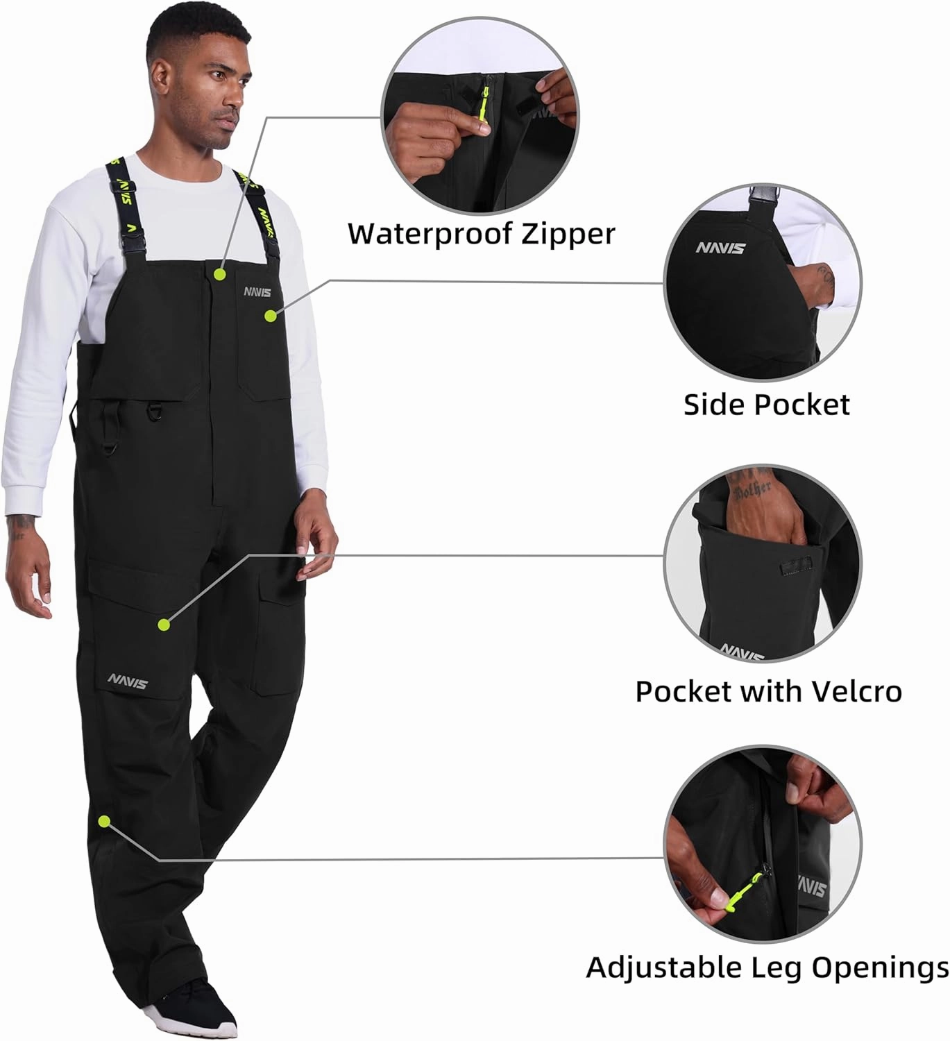 Fishing Waders-PRO Waterproof Bib Overalls Breathable 3-Layer Hard Shell Rain gear
