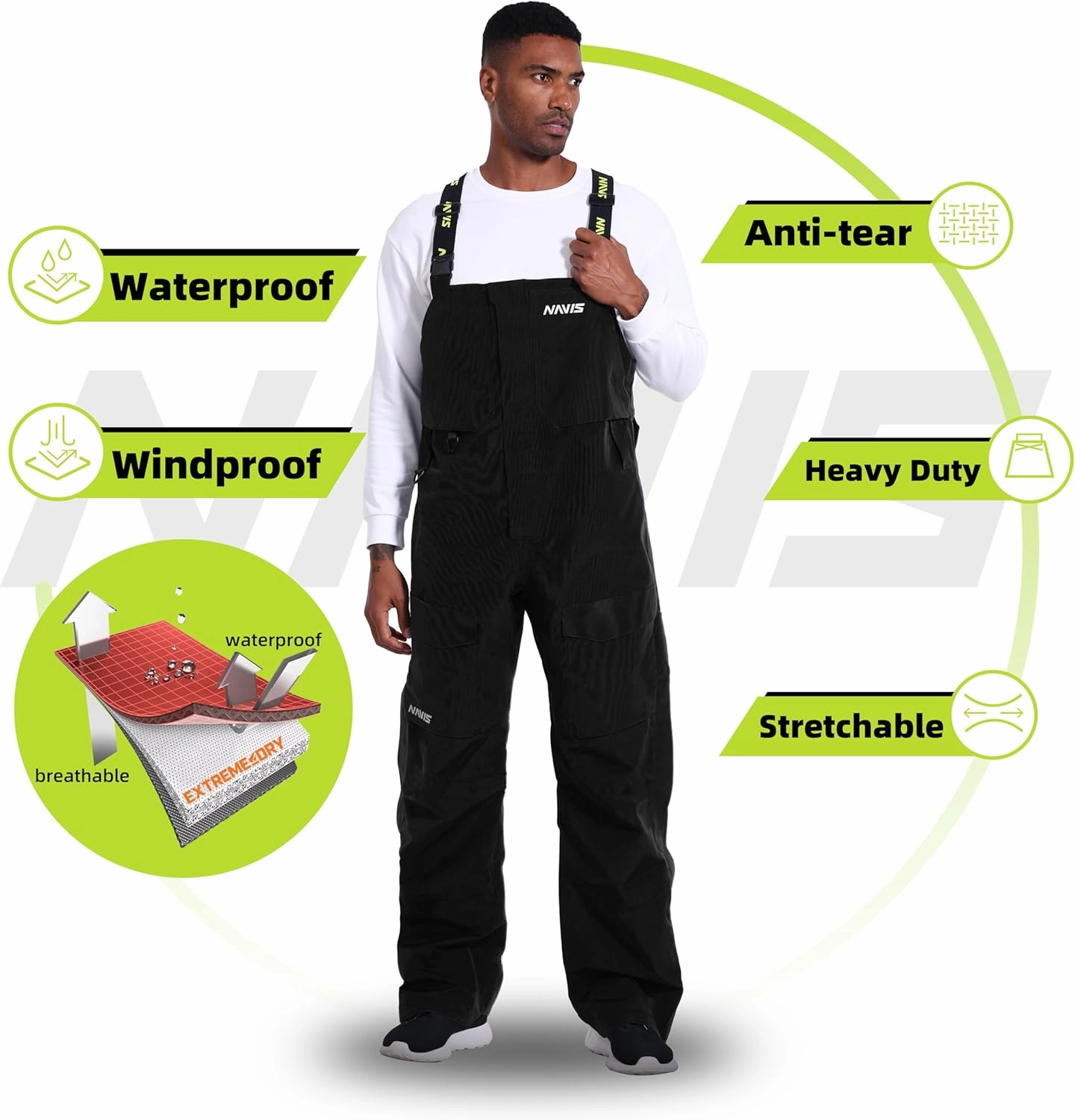 Fishing Waders-PRO Waterproof Bib Overalls Breathable 3-Layer Hard Shell Rain gear