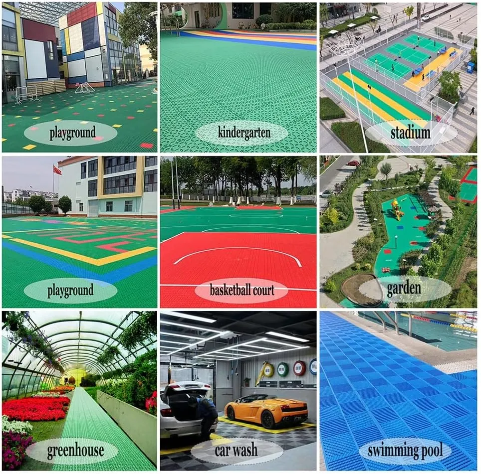 Floor Tiles Modular Interlocking Floor Tiles for Kindergarten Basketball Court, Large Sports Ground Public Places Drainage Floor Sports mats, Easy to Clean,Yellow-1PCS