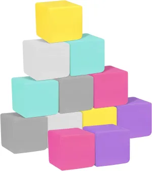 Foam Blocks for Toddlers, Soft Building Blocks for Toddlers Colorful Stacking Blocks for Kids - 12 Pieces