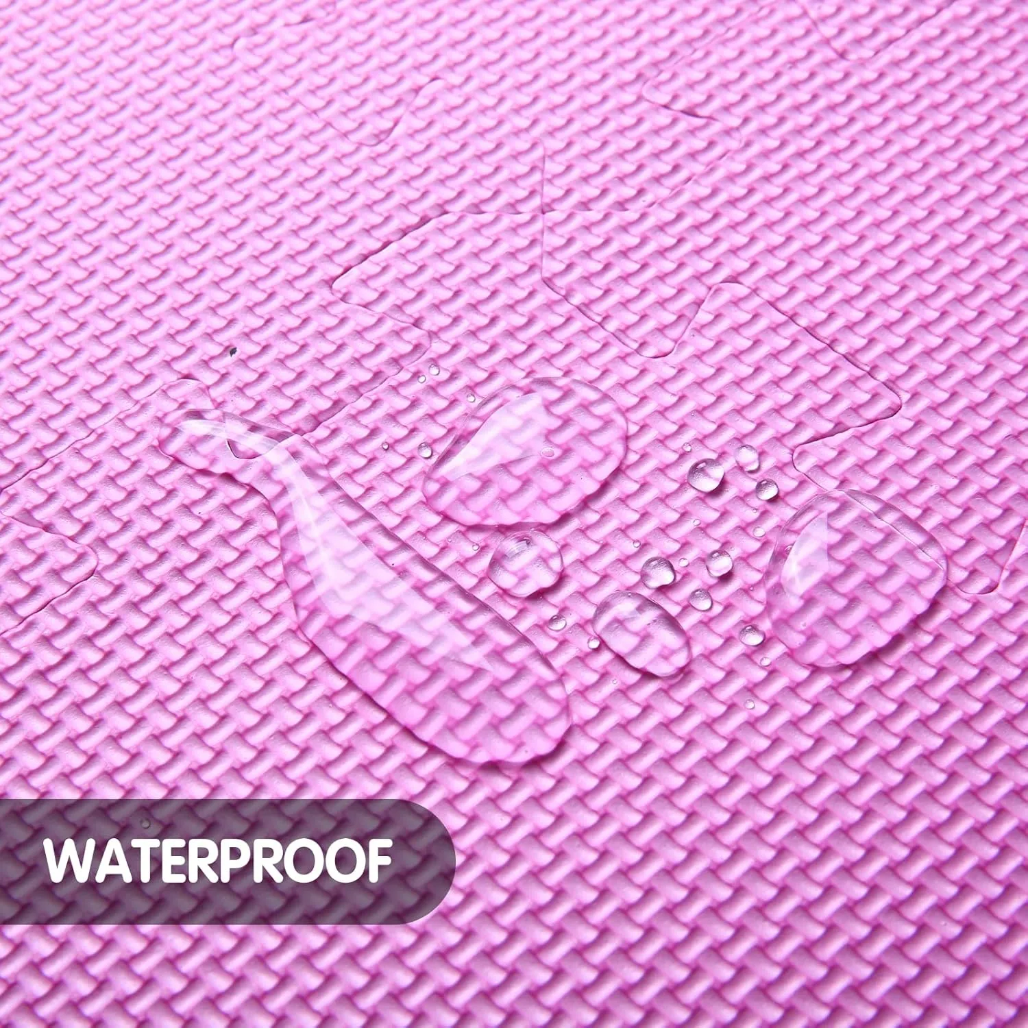 Foam Play Mat for Kids, 25pcs Square Interlocking Puzzle Floor Mat, Baby Toddler Playmat with Fence - Pink Heart