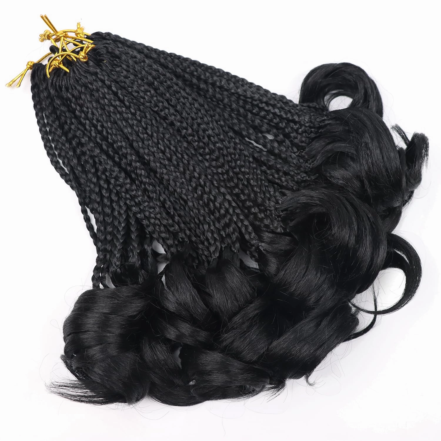 French Curl Braiding Hair Color 1 French Curl Crochet Braids 10 Inch Box Braids Crochet Hair for Women Kids Braiding Hair with Curly Ends Pre Looped Crochet Hair Braids Hair Extensions Braid(7Packs)
