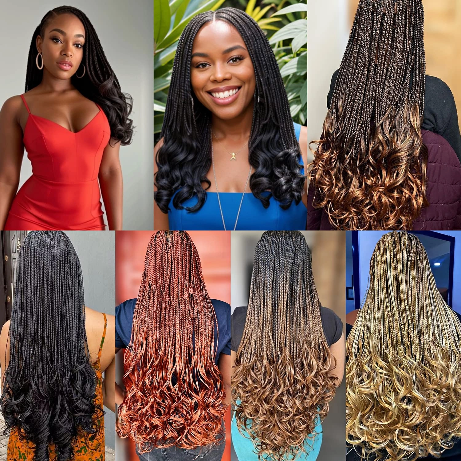 French Curl Braiding Hair Color 1 French Curl Crochet Braids 10 Inch Box Braids Crochet Hair for Women Kids Braiding Hair with Curly Ends Pre Looped Crochet Hair Braids Hair Extensions Braid(7Packs)