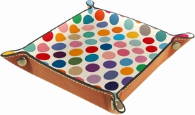 Fun Colorful Spots Stacking Jewelry Organizer Trays, Small Desk Drawer Earring and Bracelet Storage Tray, Key Tray for Entryway Table, Decorative Ring Storage Tray, 16x16cm, snh-001
