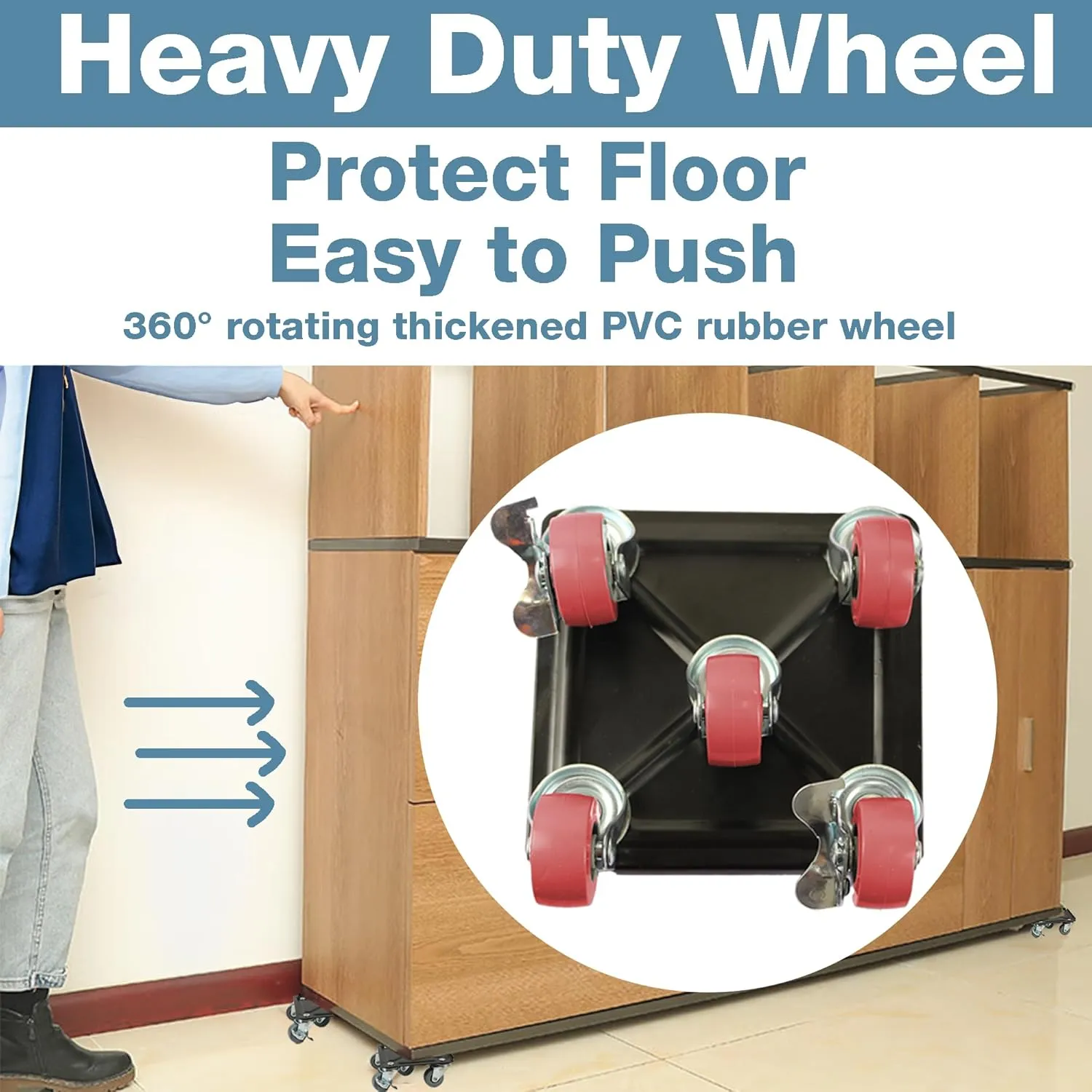 Furniture Dolly, 2024 Upgraded Furniture Movers with 5 Wheels, 360° Rotatable and Lockable, Heavy Duty Furniture Lift Mover Tool Set for Moving Heavy Furniture and Appliances,Maximum Load 3000LBS,Red