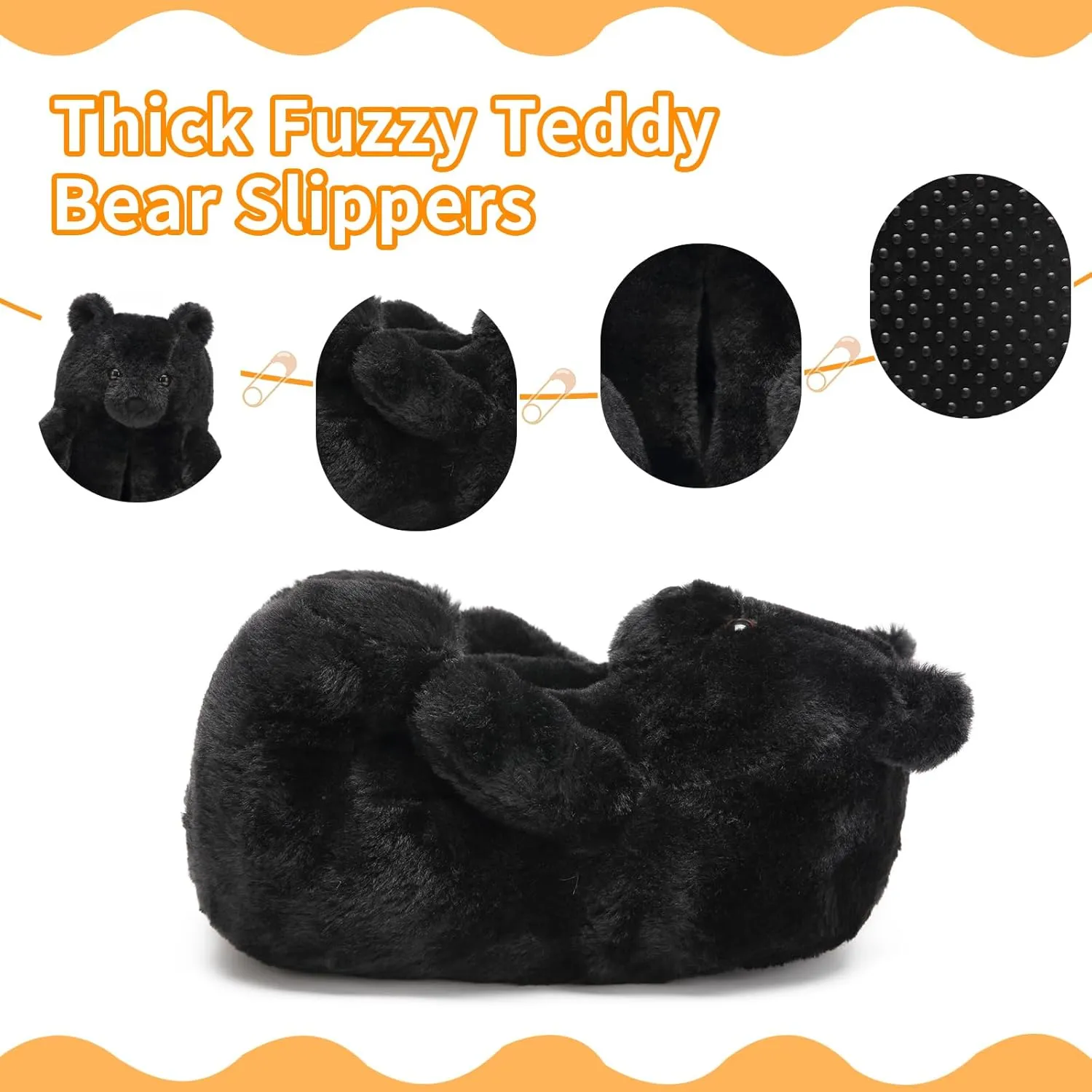 Fuzzy Women's Indoor Cozy Slippers,Cute Teddy Bear Slippers Trendy Funny Animal Slippers,Fun Birthday Gifts House Slippers Fluffy Soft Comfy Slippers for Women Mom Teen Girls Men