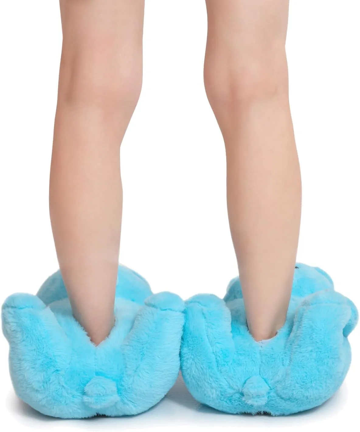 Fuzzy Women's Indoor Cozy Slippers,Cute Teddy Bear Slippers Trendy Funny Animal Slippers,Fun Birthday Gifts House Slippers Fluffy Soft Comfy Slippers for Women Mom Teen Girls Men