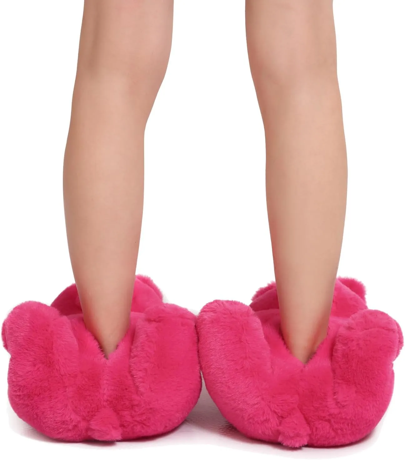 Fuzzy Women's Indoor Cozy Slippers,Cute Teddy Bear Slippers Trendy Funny Animal Slippers,Fun Birthday Gifts House Slippers Fluffy Soft Comfy Slippers for Women Mom Teen Girls Men
