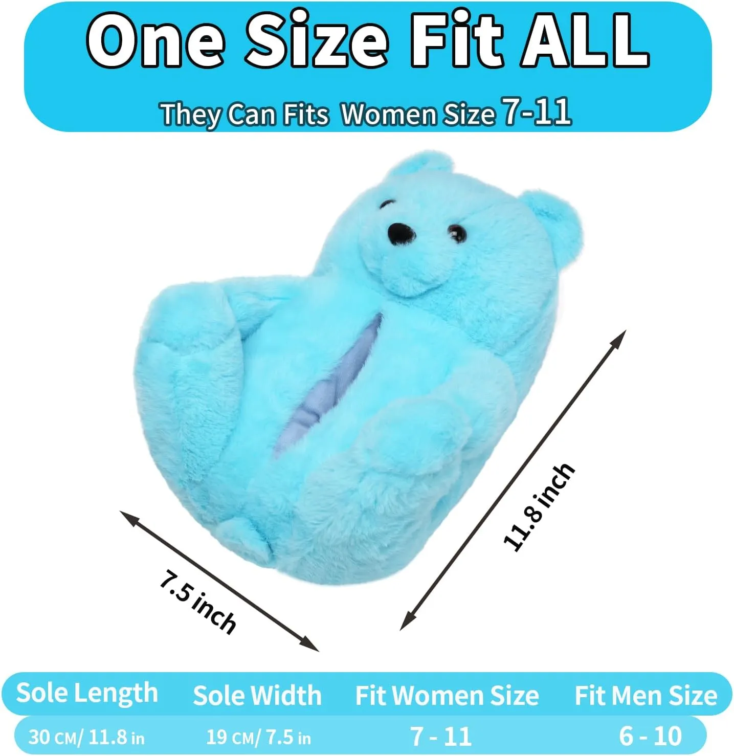 Fuzzy Women's Indoor Cozy Slippers,Cute Teddy Bear Slippers Trendy Funny Animal Slippers,Fun Birthday Gifts House Slippers Fluffy Soft Comfy Slippers for Women Mom Teen Girls Men