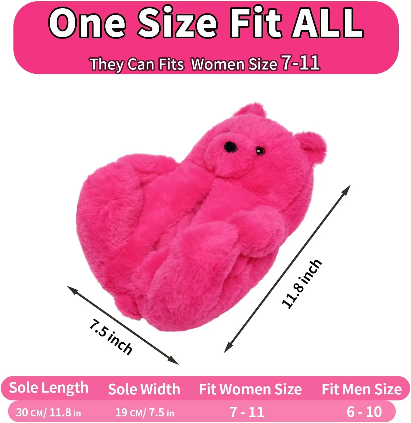 Fuzzy Women's Indoor Cozy Slippers,Cute Teddy Bear Slippers Trendy Funny Animal Slippers,Fun Birthday Gifts House Slippers Fluffy Soft Comfy Slippers for Women Mom Teen Girls Men